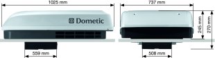 Dometic B3200 Motorhome Air Conditioner side and end views