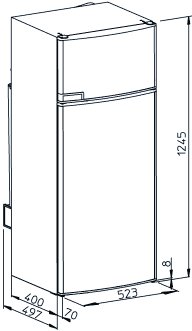 RMD8501 - RMD8505 caravan fridges dimensions