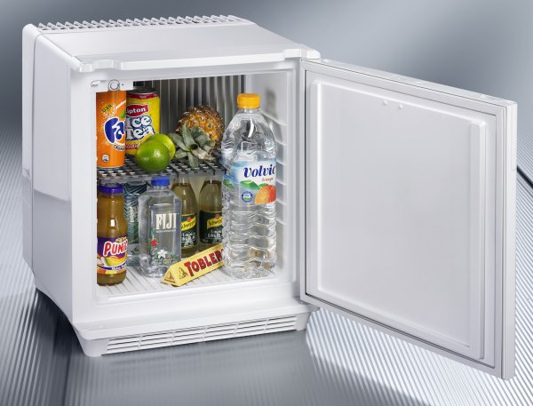 White Mini fridge DS200 Silencio minicool can fit large bottles up to 1.5L