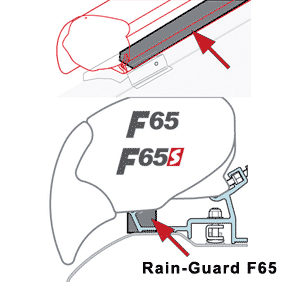 Rain Guard for Fiamma Awnings blocking that gap between awning and van