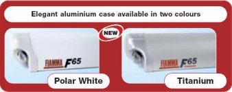 Fiamma F65 case is available in either Polar White or Titanium.
