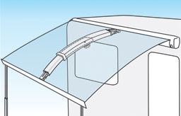 Fiamma Rafter PRO curved to avoid water pooling