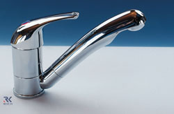 Chrome Reich kama mixer tap with 360 swivelling spout to be used in caravans