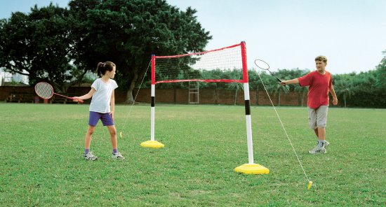 badminton tennis and volleyball kids outdoor game set