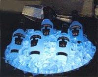 Fibre optic lit ice basin lights