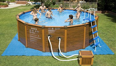 16.8ft Intex Sequoia Spirit swimming pool (Timber affect)