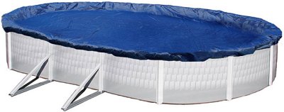 Above ground oval winter debris swimming pool cover