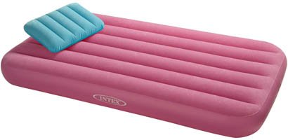 intex kids single air bed pink