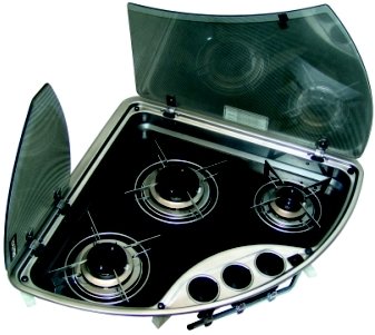 Dometic Cramer 3 Burner Hob With Glass Lid (CE-08-DF) for caravan or motorhome use