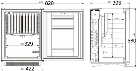 Freestanding dimensions for the ds300 silencio minicool minibar mini fridge