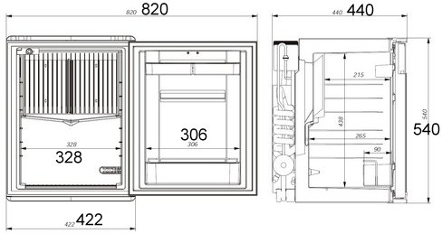 Small minibar minicool silencio dometic fridge ds400 dimensions