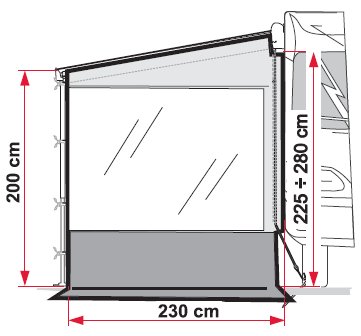 Dimensions for Fiamma side W pro blocker