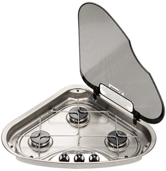 Spinflo Basic Line Triangular 3 burner caravan motorhome campervan cooker marine Series 330 showing left hand hob.