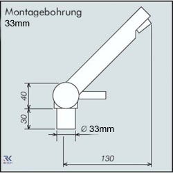 Dimensions of the Trend A mixer tap by Reich