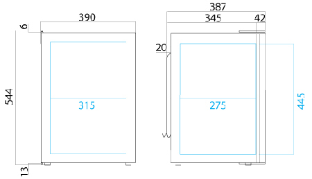 Vitrifrigo C45l fridge dimensions