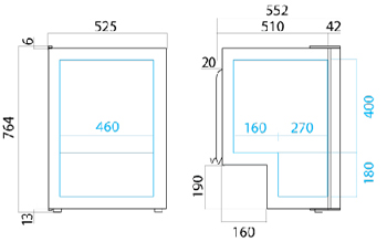 Vitrifrigo C115i fridge dimensions