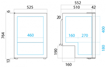 Vitrifrigo C115i fridge dimensions