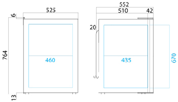 Vitrifrigo C130l fridge dimensions