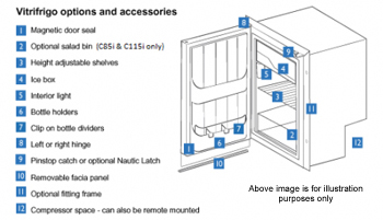 Vitrifrigo C39i fridge accessories