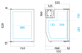 Vitrifrigo C62i fridge dimensions