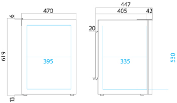 Vitrifrigo C75l fridge dimensions