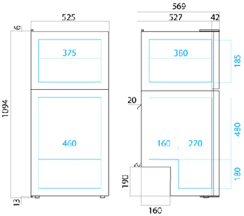 Vitrifrigo DP150i compressor fridge dimensions