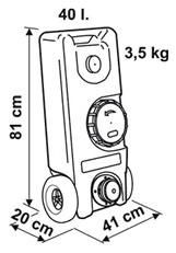 Fiamma Roll Tank 40 F fresh water tank for use in caravans