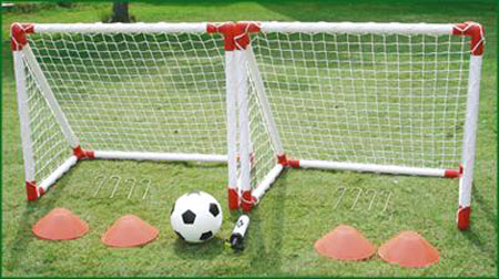 double twin set childrens football mini goal posts