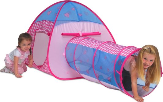 Little Hearts pink and blue easy up play tent