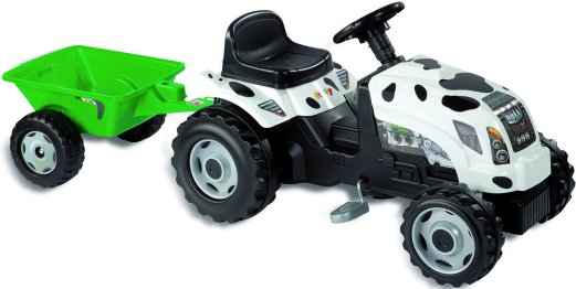 Smoby GM Cow pedal tractor and trailer kids ride on toy