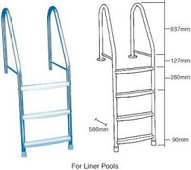 Stainless Steel Liner Swimming Pool Ladder