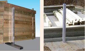 timber pool steel braces