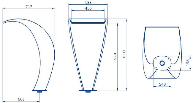 Swan 450 Curtain Swimming Pool Water Fountain Sizes UK