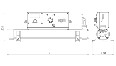 elecro vulcan electric swimming pool heater dimensions