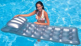 18 pocket inflatable suntanner swimming pool air bed