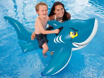 Inflatable swimming pool shark