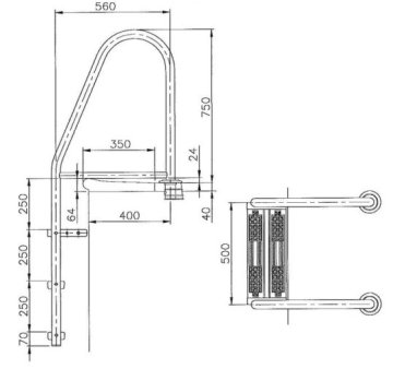 Liner Swimming Pool Ladders Diagram