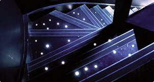 fibre option decking lights used in staircase