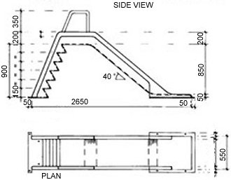 childrens swimming pool slide dimensions