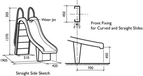 Straight swimming pool slides UK pools slide