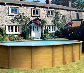 Vogue Oval Teakwood Above Ground Pool